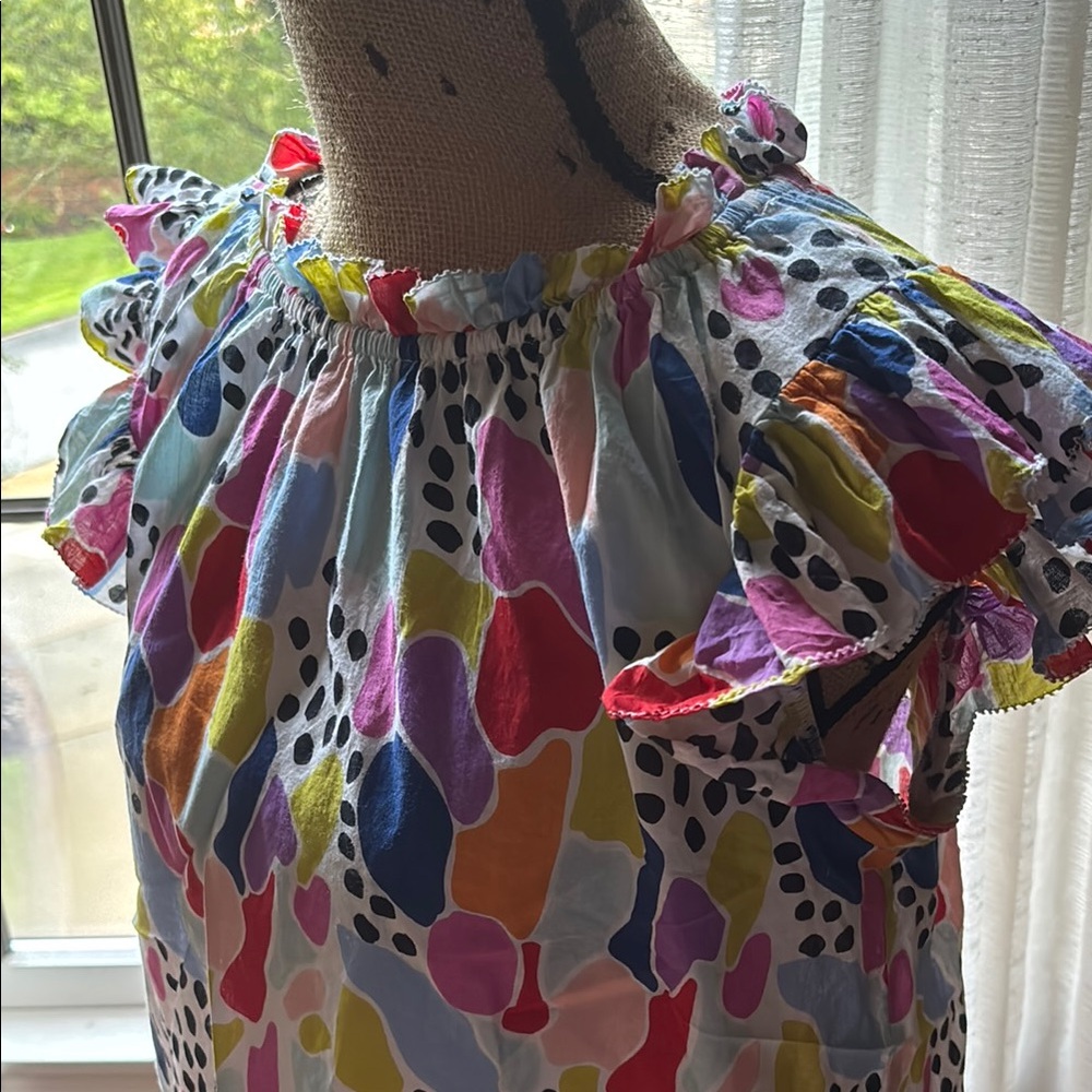 THML Multicolor Ruffle Sleeve Top - Picture 2 of 5